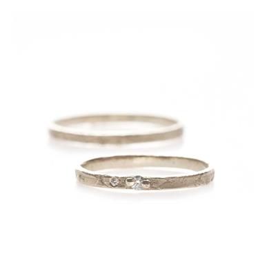 Fine textured wedding rings