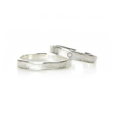 Silver wedding rings with raised edge - Wim Meeussen Antwerp
