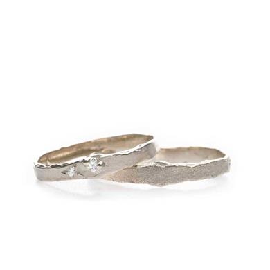Narrow wedding rings with diamonds