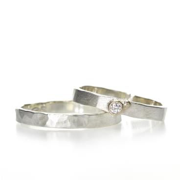 Small hand forged silver wedding bands - Wim Meeussen Antwerp