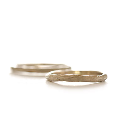 thin wedding band with wood structure