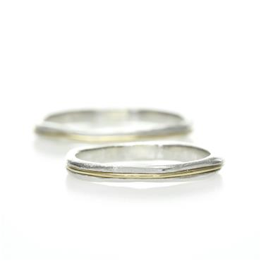 combination Wedding ring with fine thread in gold
