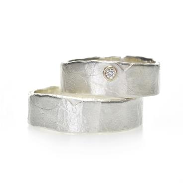 Sober silver wedding rings