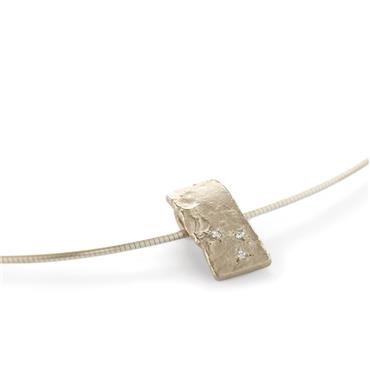 Pendant white gold with small diamonds - Wim Meeussen Antwerp