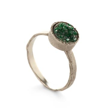 Ring with green agate