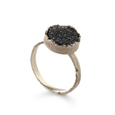 Bague avec agate noir - Wim Meeussen Anvers