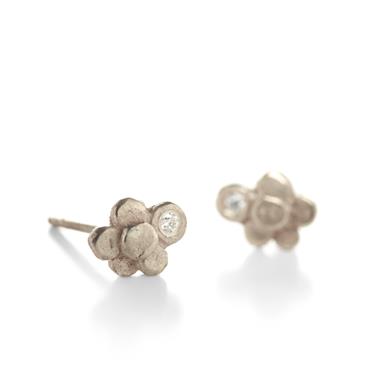 Boucles d'oreilles en or blanc avec diamant - Wim Meeussen Anvers