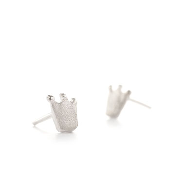 Little crown earrings in silver - Wim Meeussen Antwerp