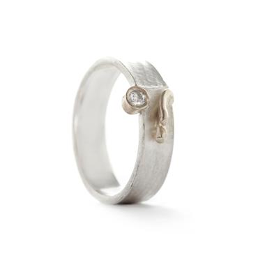 Bague en argent avec un détail en or - Wim Meeussen Anvers